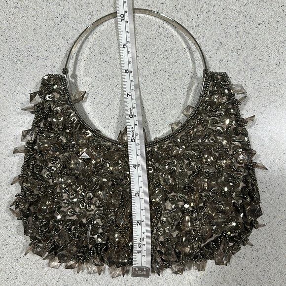 Beaded silver evening bag - Picture 4 of 4